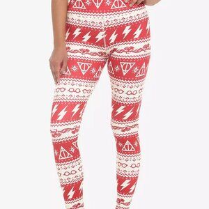 Harry Potter Icon Holiday Fair Isle Leggings - Junior's XS